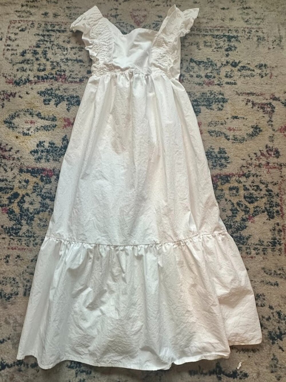 AQUA Bloomingdale's White 100% Cotton Tiered Midi Sundress - XS